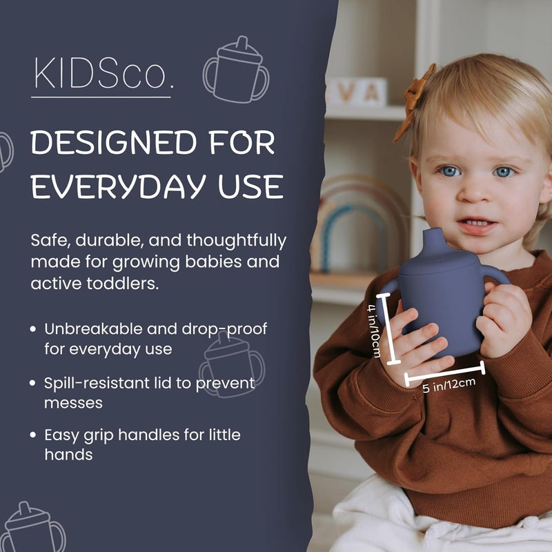 KIDSco. Silicone Sippy Cups - 2-Pack - Image 2